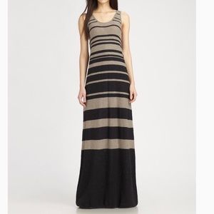 COPY - Vince Black and Tan Striped Maxi Dress Size Large